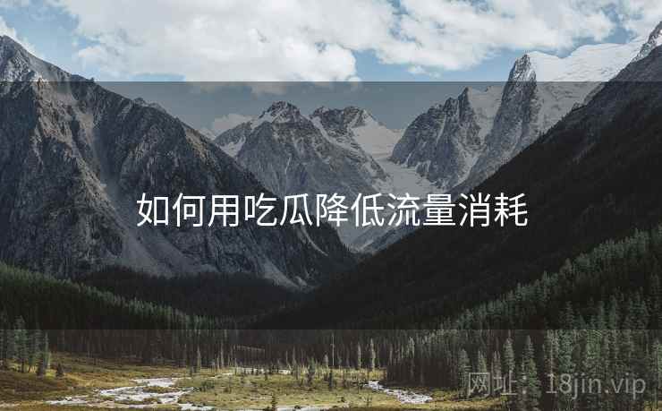 如何用吃瓜降低流量消耗  第1张
