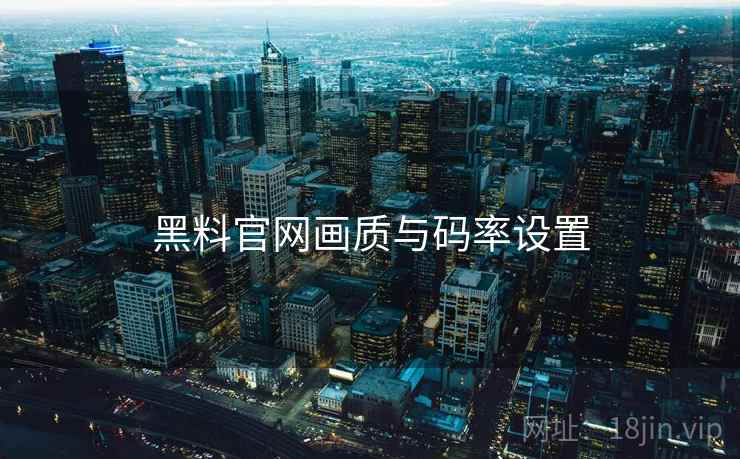 黑料官网画质与码率设置  第2张