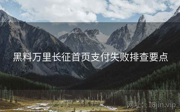 黑料万里长征首页支付失败排查要点  第2张