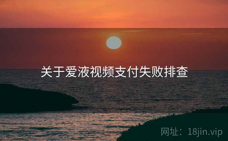 关于爱液视频支付失败排查  第2张