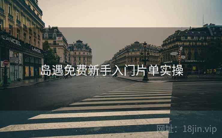 岛遇免费新手入门片单实操  第1张