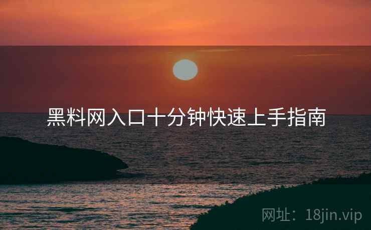 黑料网入口十分钟快速上手指南  第2张