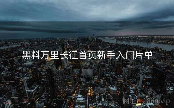 黑料万里长征首页新手入门片单  第2张