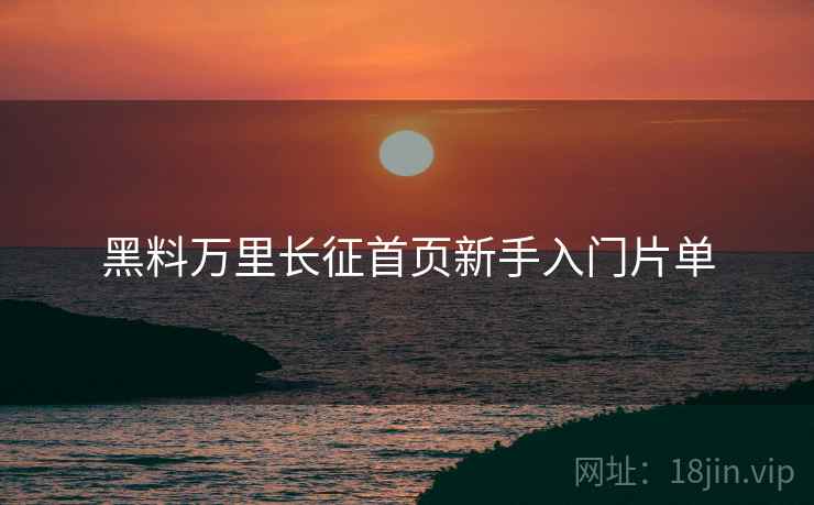 黑料万里长征首页新手入门片单  第1张